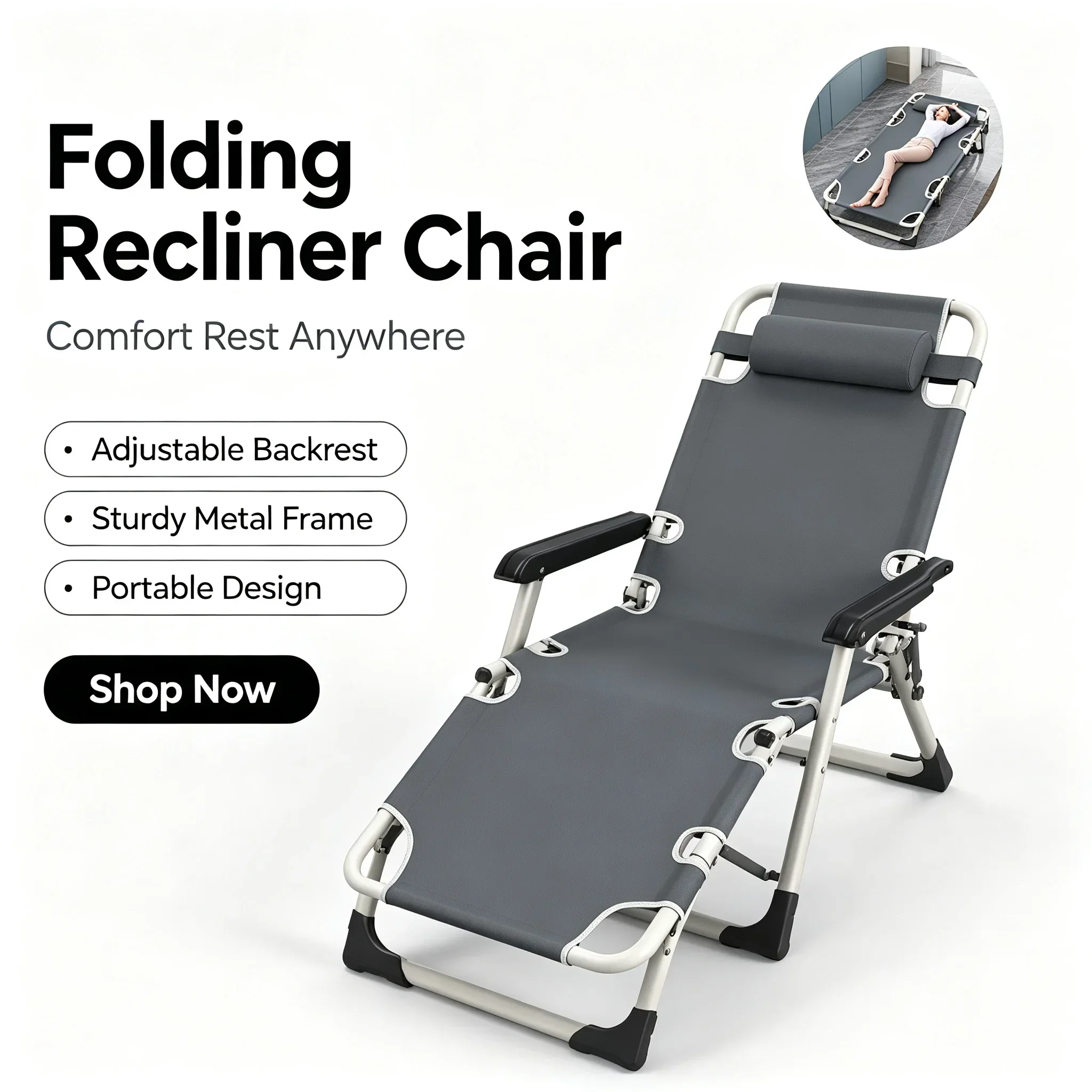 Office Lunch Nap Folding Loung - Outdoor Daybed Furniture recension och pris
