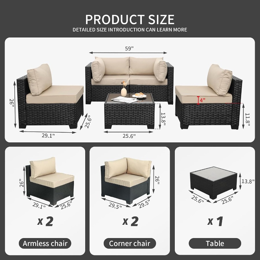 Outdoor 5 Pcs Patio Furniture  - Outdoor Furniture Metal Chairs recension och pris