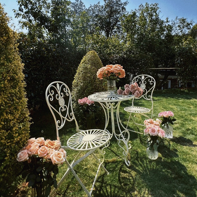 French Vintage Iron Table and  - Outdoor Furniture Metal Chairs recension och pris