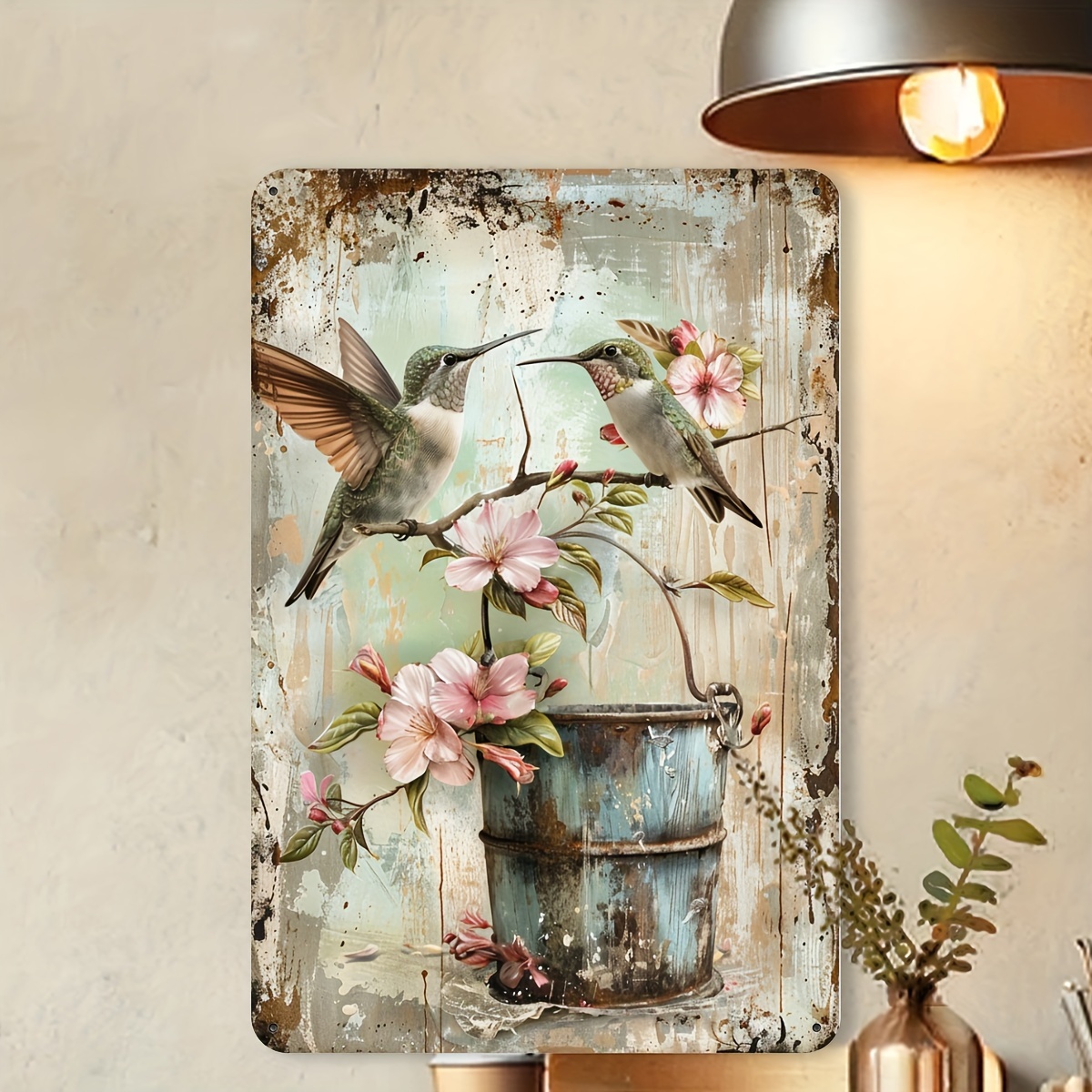 1pc Vintage Hummingbird & Flor - Outdoor Furniture Metal recension och pris